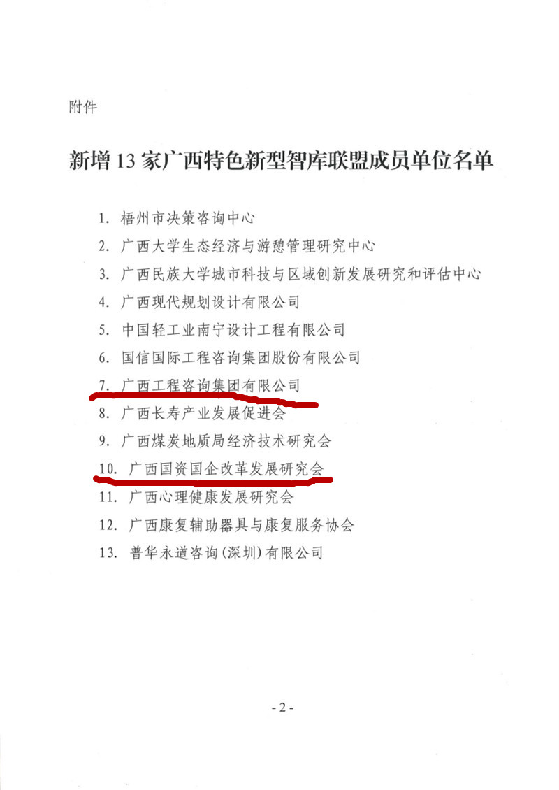 喜报！广西工程咨询集团和广西国资国企改革发展研究会成为广西智库联盟成员单位